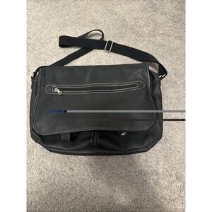 Gap Black Leather Crossbody Messenger Bag Adjustable Strap